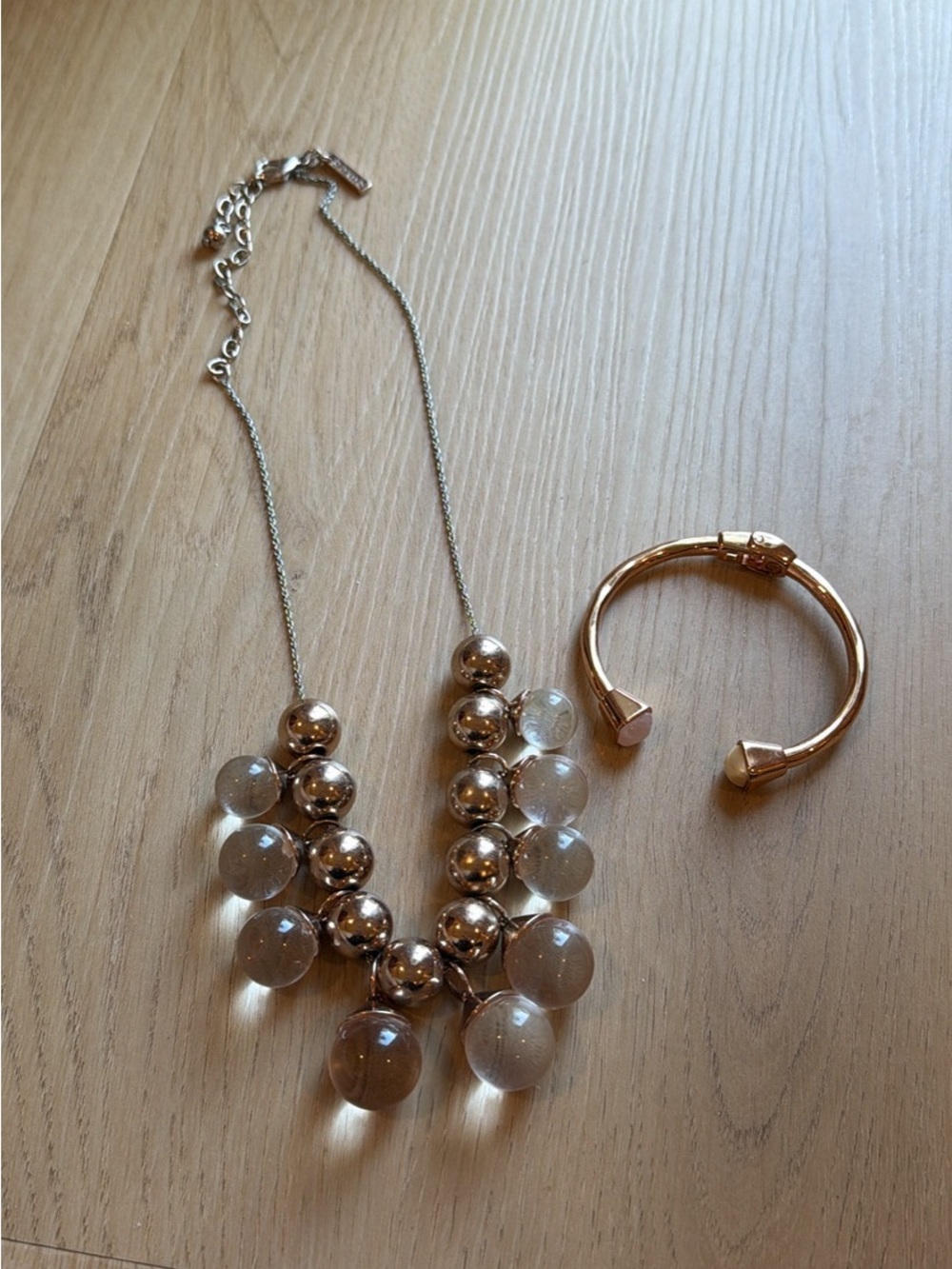 White House Black Market Gold-Tone Bubble Pendant Necklace